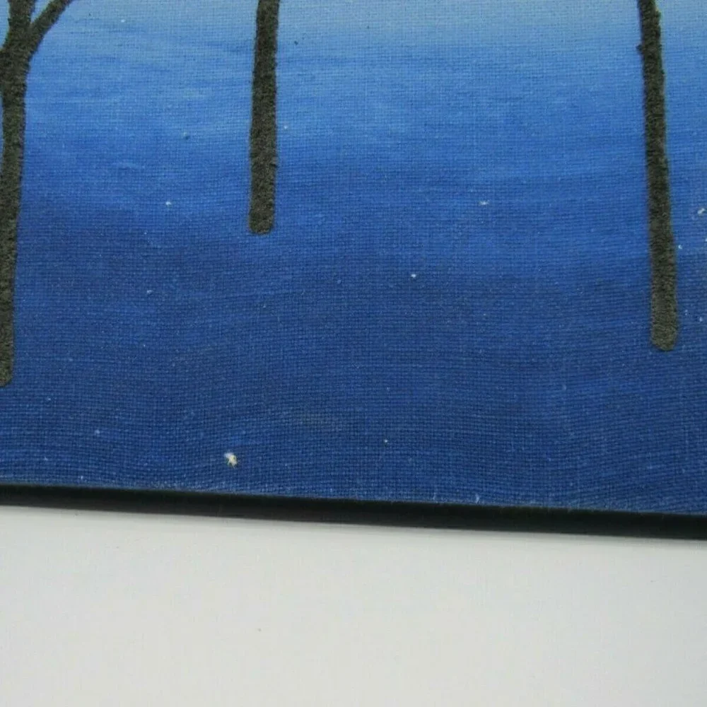 Landscape‎ Sunset Blue Monochromatic Flocked Trees